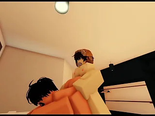 Femboy Gets Dicked Down and Filled at the end of one's tether Muscular Guy &lbrack;ROBLOX&rsqb;